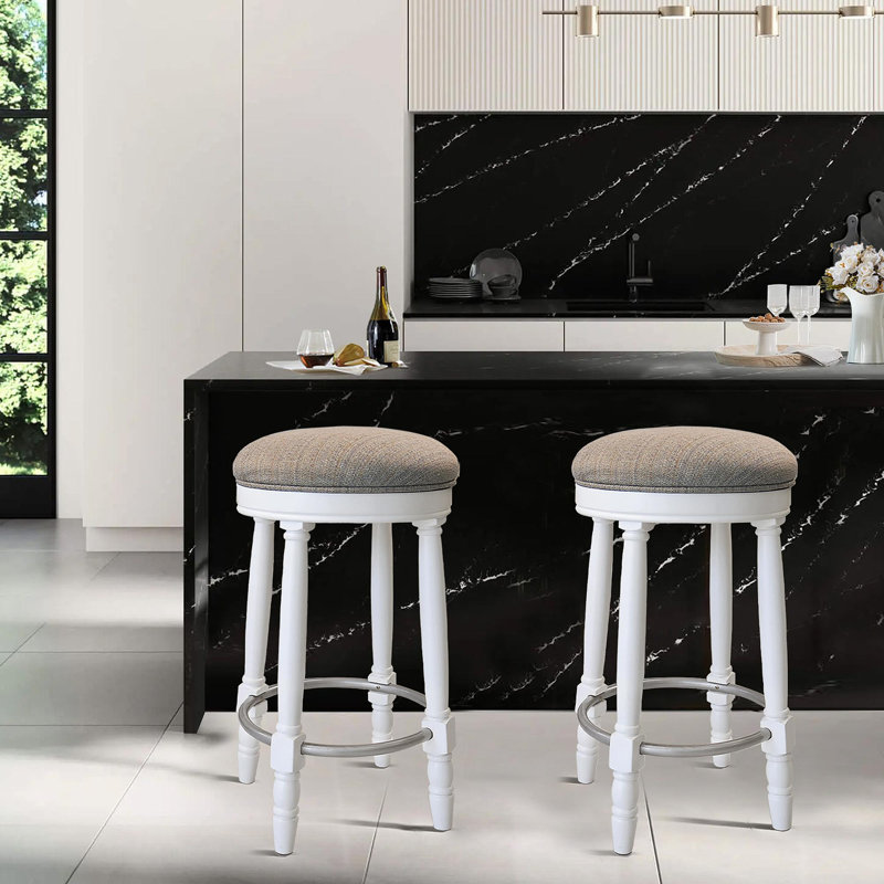 Bar Stools Set Of 2, 26" Counter Height, 360° SwivelWith Fabric Upholstered Seat, Stylish Accent For Kitchen, Dining, And Living Room