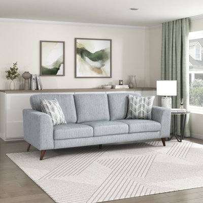 Mariah 87" Modern & Contemporary Luxurious Chenille Sofa with Modern Flared Arm Design, High-Density Foam over Pocket Coils by George Oliver