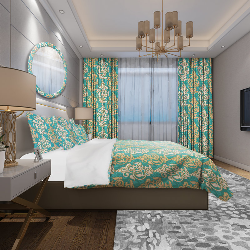 Ensemble de housse de couette oriental, Housse de couette très grand + 2 taies décoratives