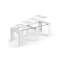 Console Table Compton With Multipurpose Extensions 51/237X90H78 Cm, Glossy White