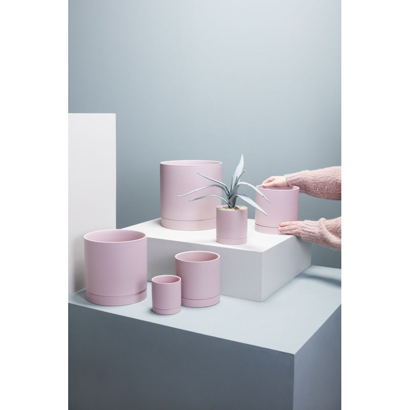 Pot de fleurs en céramique Carlotta, Mauve, H 10 po x l 10 po x P 10 po