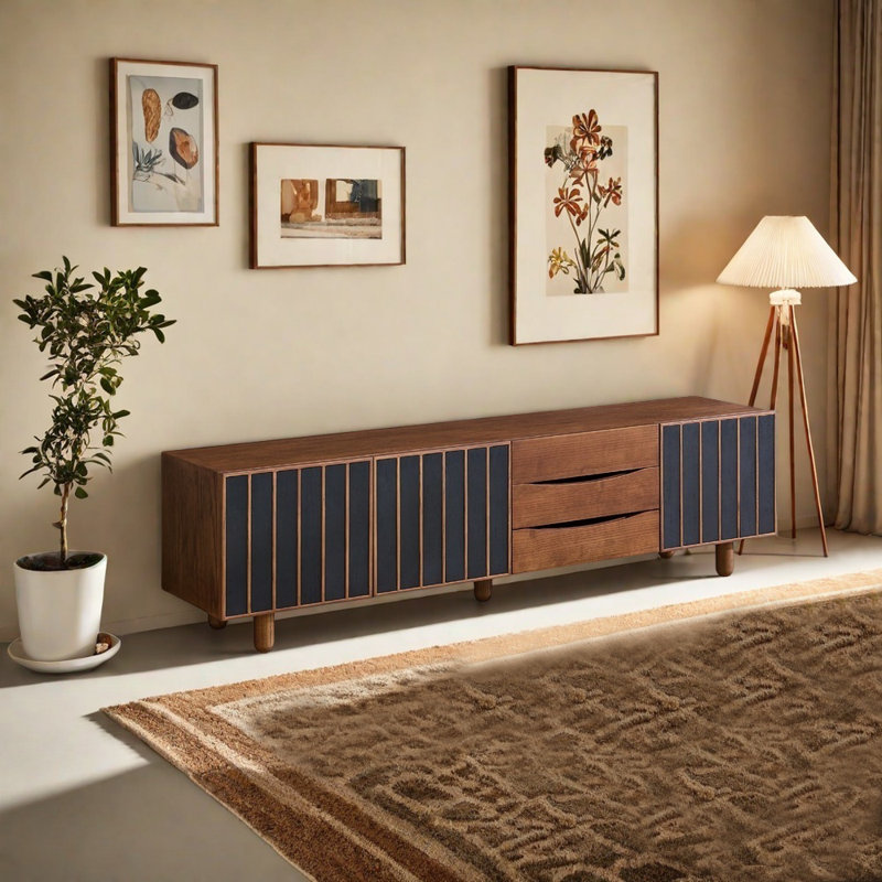Modern style minimalist living room TV stand, 78.74"