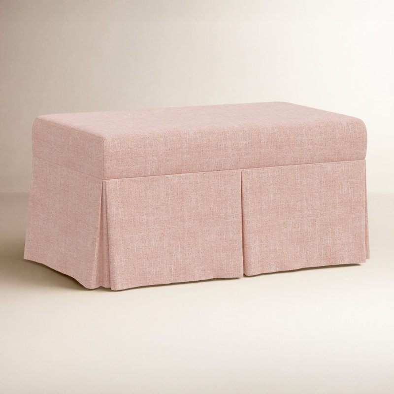 Wyatt Upholstered Storage Bench, Zuma Rosequartz Textured Linen