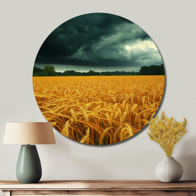 Argent - Décoration murale ronde en métal Meadow