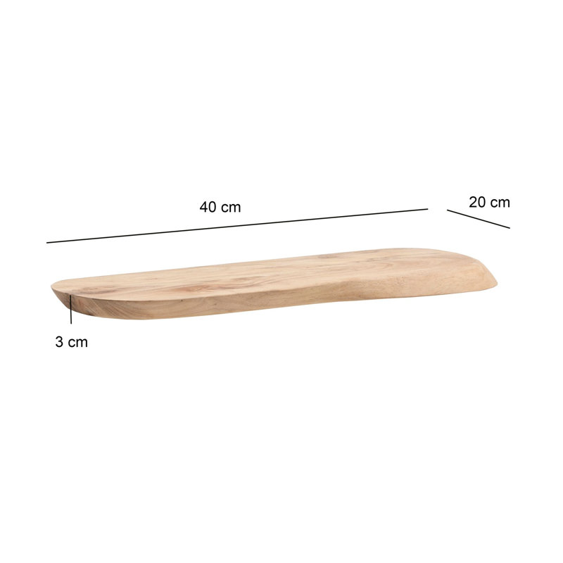 Floating Shelf, 3cm H x 40cm W x 20cm D