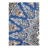 Light blue Color Hand knotted Persian silk & wool Nain round rug 3'9"X 3'9"