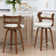 Swivel Upholstered Counter & Barstool With Wood Frame