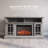  Kehaulani Traditional 58" Rustic TV Stand with 23" Electric Fireplace Heater with Sound, Media Entertainment Center Console Table for TV up to 65"-604155846