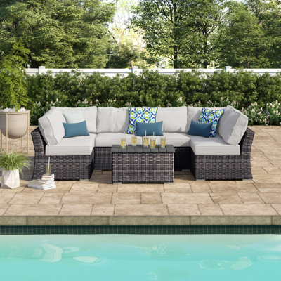 Ensemble de conversation pour 4 personnes avec coussins Dayse
