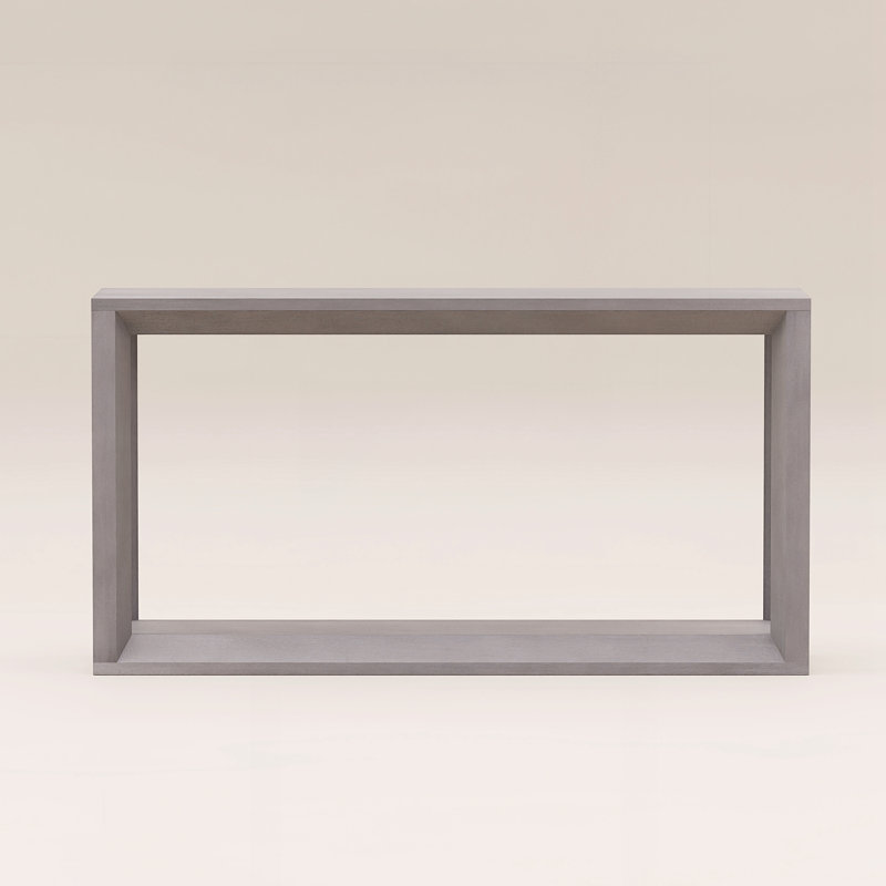 60" Rectangular Solid Wood Veneer Console Table, Gray