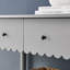 Emmeline 3-Drawer Scalloped Console Table In White-106714587