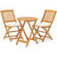 Ensemble bistro 3 pièces pliant en bois d'acacia avec coussins-289927915