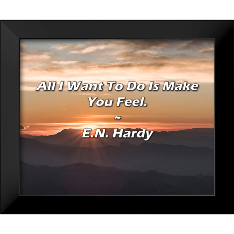 E.N. Hardy Quote: All I Want To Do Is Make You Feel.