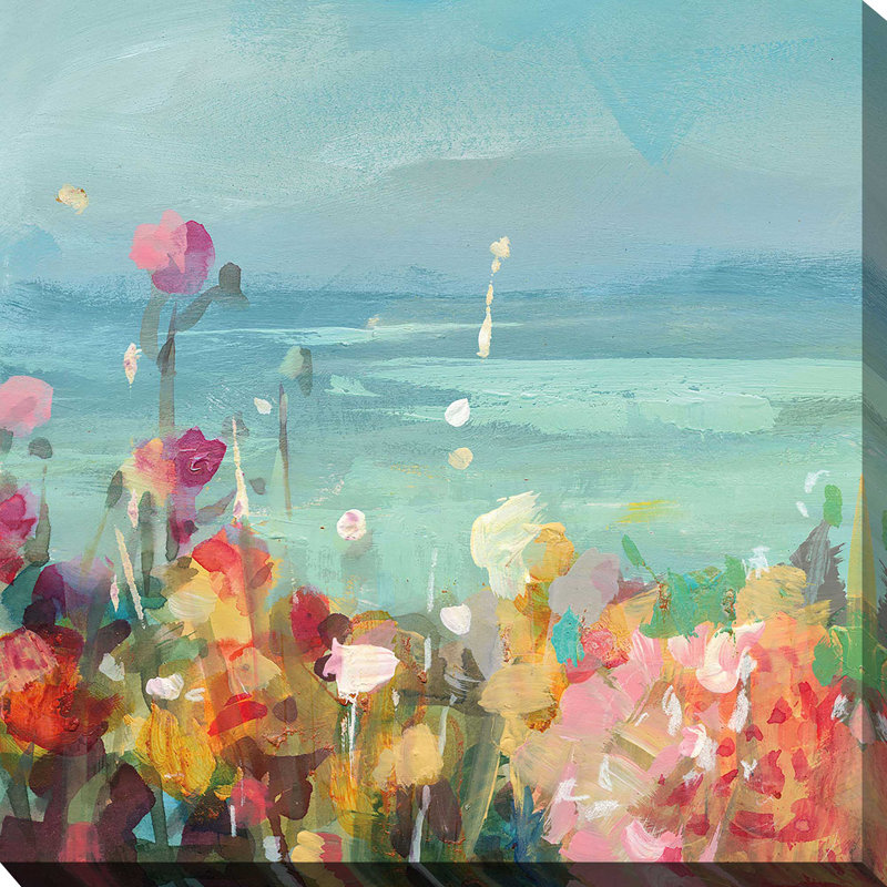 Coastal Dahlias Crop I - Peinture, L 28 po x H 28 po, Toile tendue
