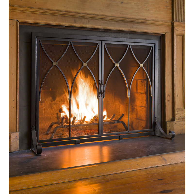 Grand pare-étincelles en métal avec portes Winchester, H 31 po x l 38 po x P 9,5 po
