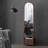 American-Style Vintage Walnut Movable Storage Full-Length Mirror