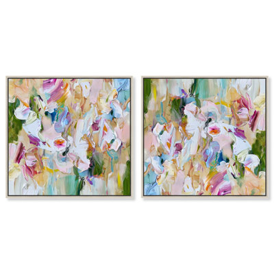 Hint of Mint II Set Canvas Pastel Hue Abstract by Art Remedy