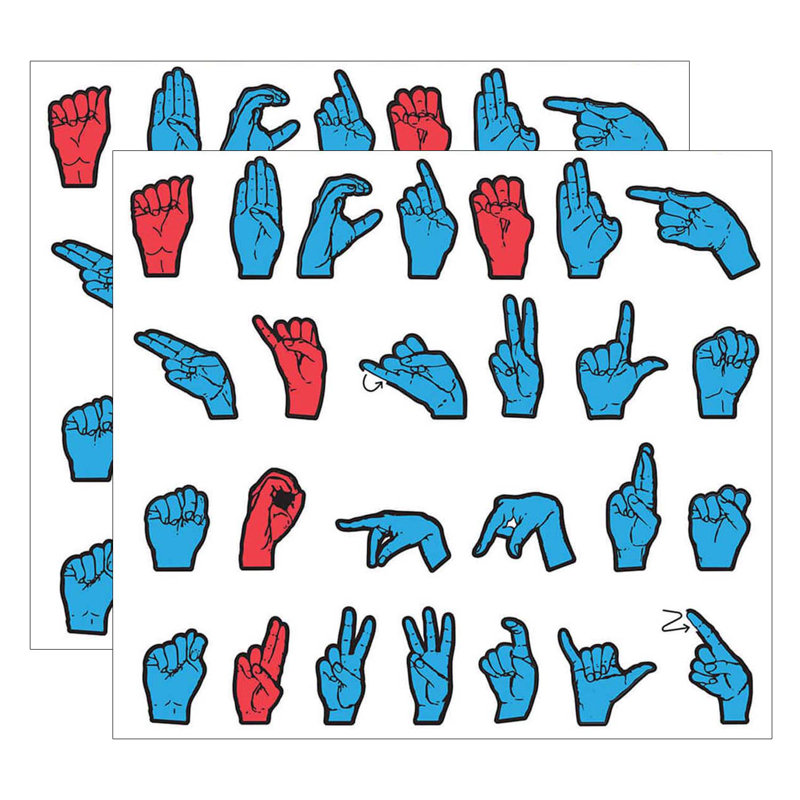 WonderFoam Red and Blue Magnetic Sign Language Letters Set