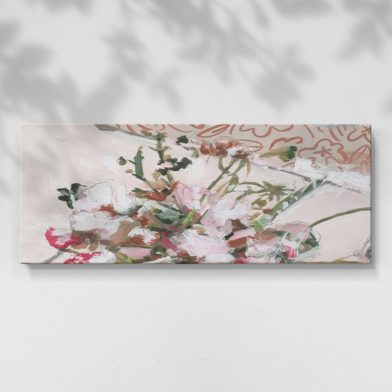 Blooming Sweetness I - Toile tendue avec châssis - Prêt à accrocher, H 20 po x l 50 po
