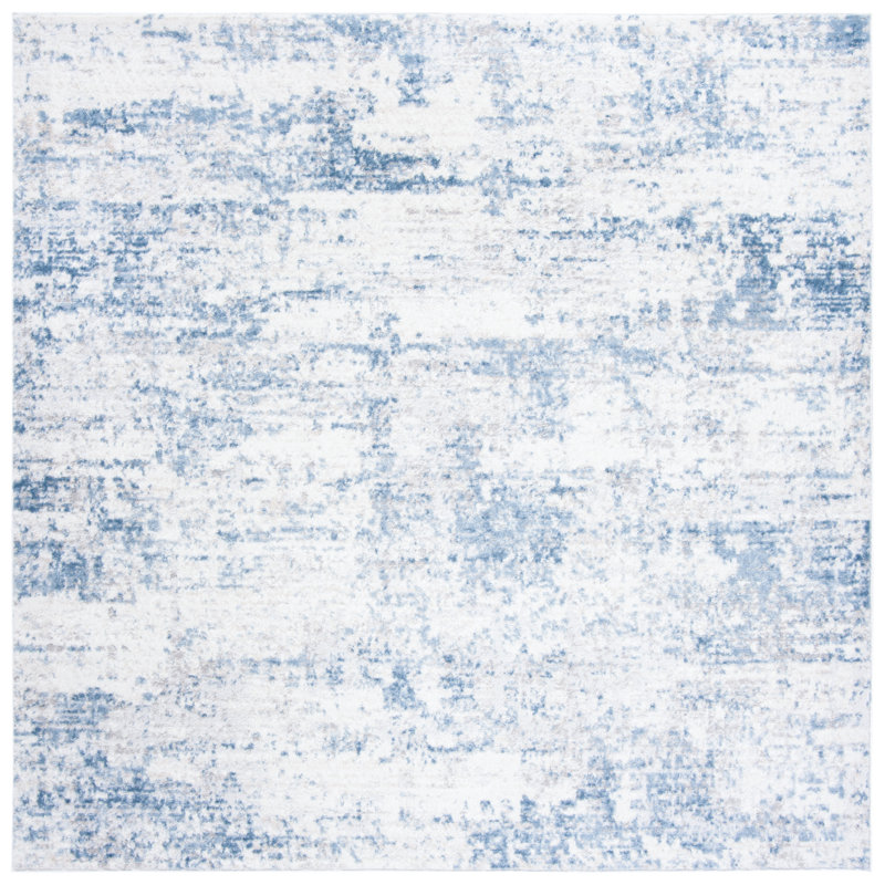 Tapis abstrait Grandview 700 Performance, Carré 8 pi, Light Blue/Ivory