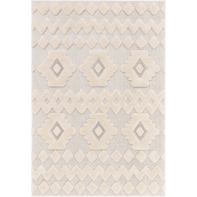 Augustine Chiara Tribal Moroccan Beige High-Low Flat-Weave Rug