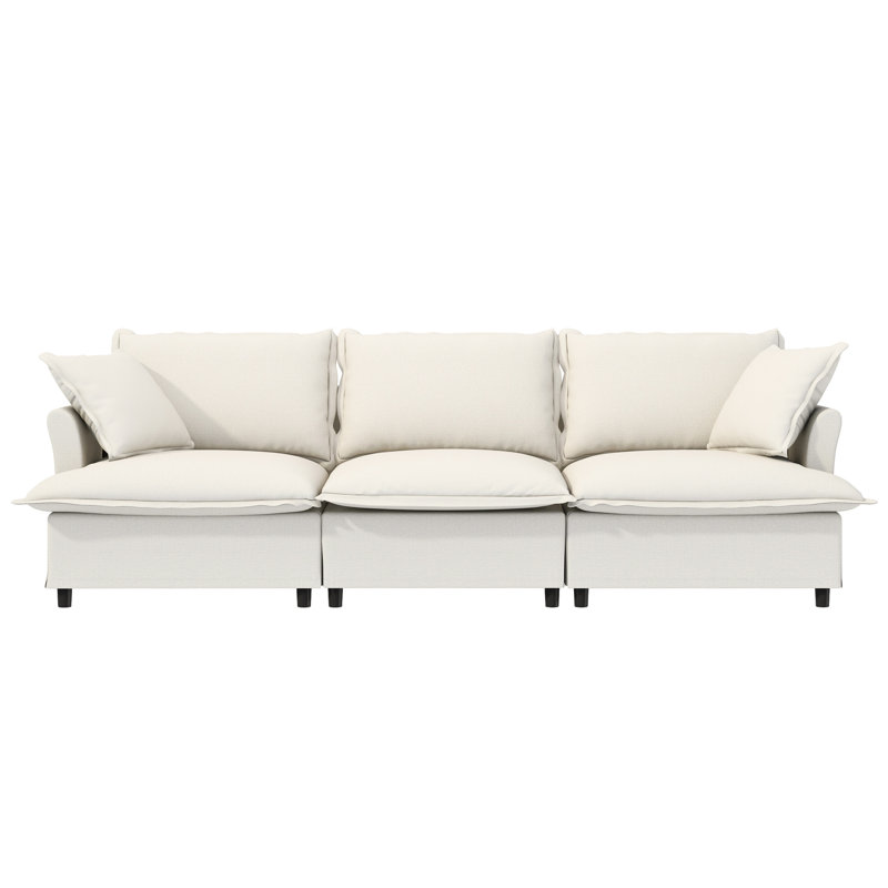 Canapé modulaire en chenille 3 places, Chenille beige