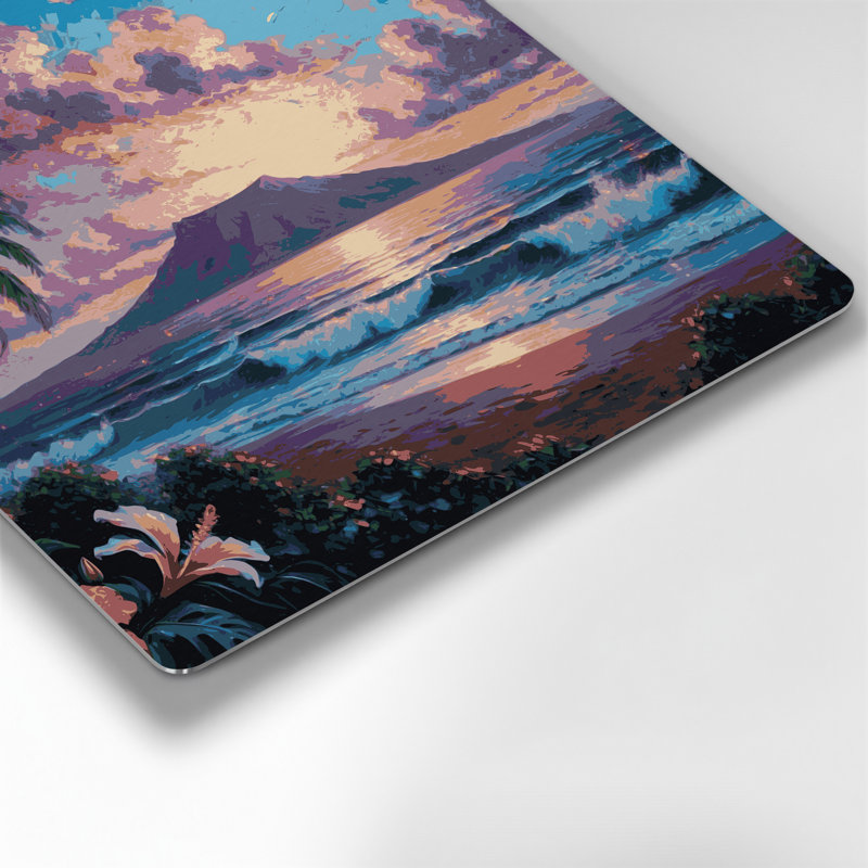 Cities Hawaii Grey Metal Wall Art, 8" H x 8" W