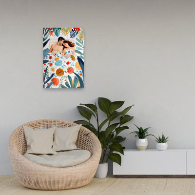 «Peaceful Sleep Botanical Embrace», art tropical coloré