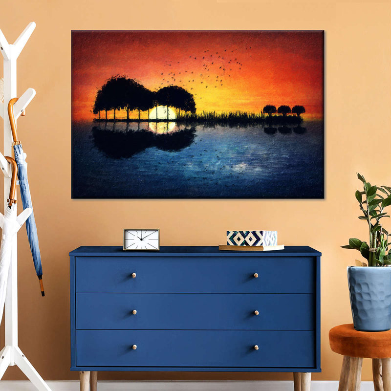 " Guitar Sunset ", 24" H x 16" W x 1.25" D