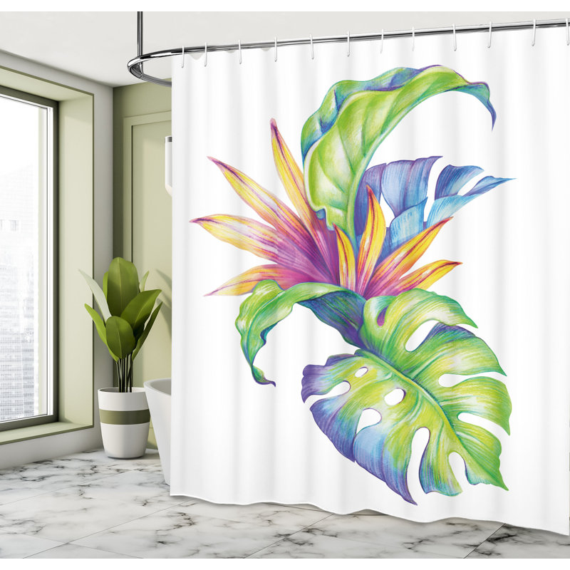 Shower Curtain with Hooks Included, 70" H x 69" W