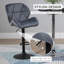 Nussbaum Swivel Upholstered Adjustable Height Counter Stool with Metal Frame-131468138