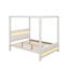 Grand lit plateforme à baldaquin tapissier avec lumières DEL, tête de lit, beige (ETA: 6/14)