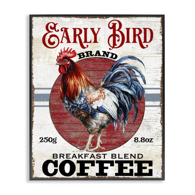 Vintage Early Bird Coffee Giclee Art by Creatif Belle
