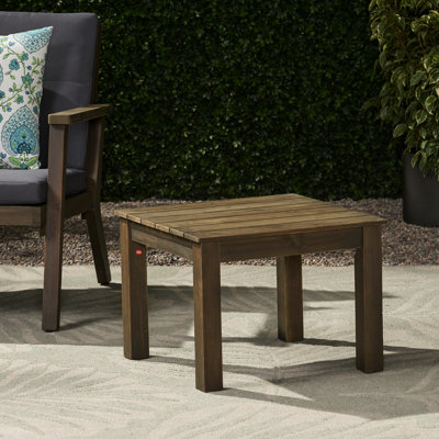 Table d'appoint en bois gris - plateau à lattes ouvert, table 19,33 x 15,04, minimaliste avec l 19,33 po l 19,33 po P 15,04 po