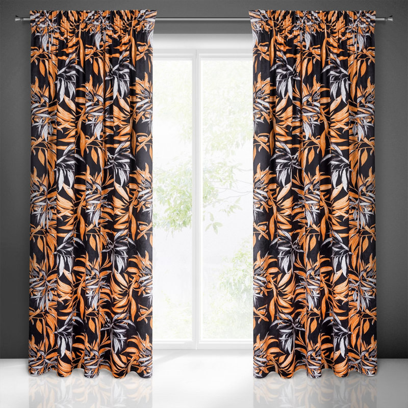 Abdinasir Blackout Curtains Single Panel, Brown, 140 W x 270 D cm
