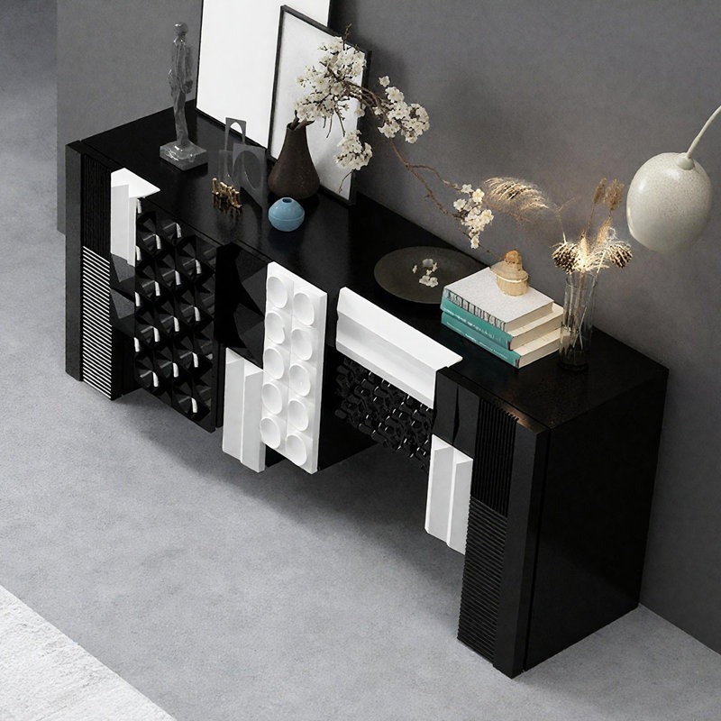 Console Modern Minimalist Art Design, H 31,5 po x l 70,87 po x P 15,75 po, Noir