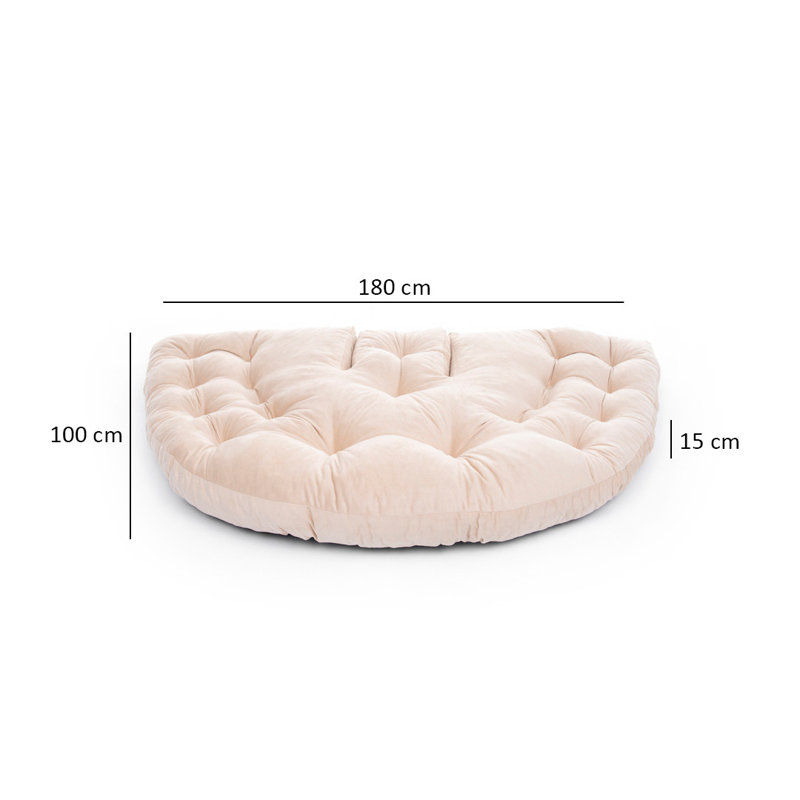 Fauteuil poire standard classique, 100 % polyester crème