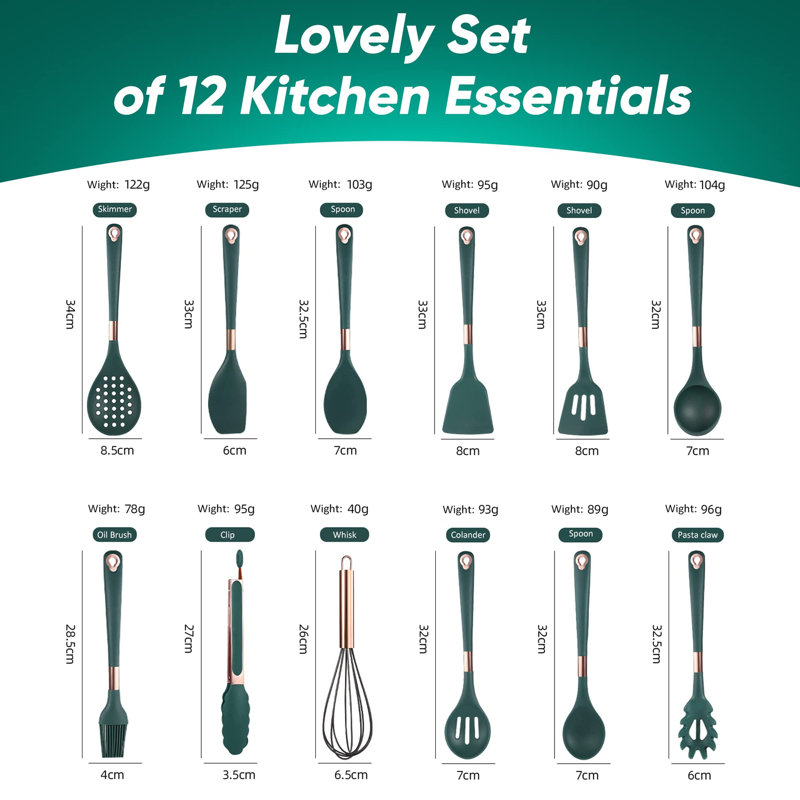 Belfry Kitchen Watkins 12 Utensil Set