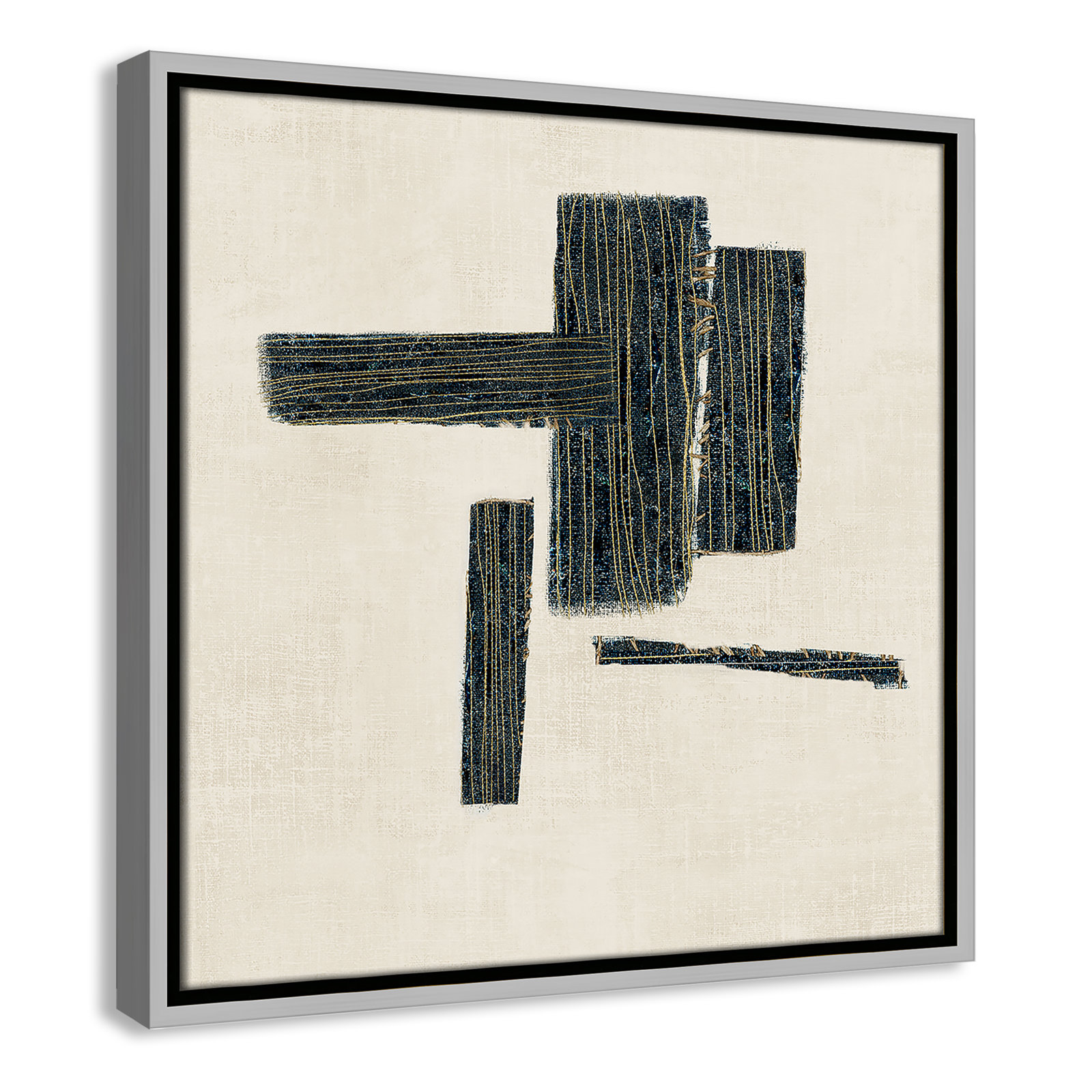 Copeland "Stitched II" Print, Silver, 17.5" H x 17.5" W