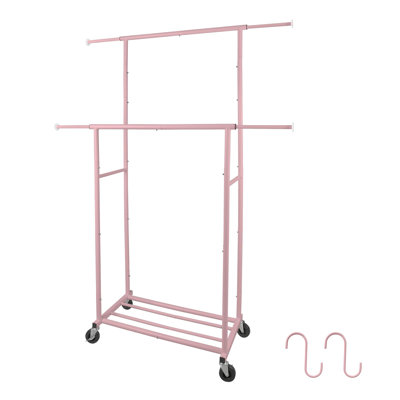 Mayzell Metal Adjustable Rolling Portable Wardrobe