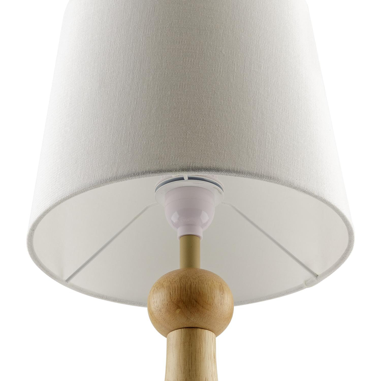 Solid Wood Table Lamp, Beige