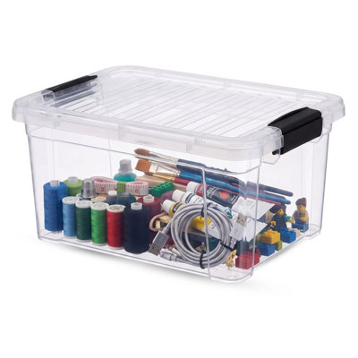 6.6 Quart Clear Plastic Storage Containers with Lids, Stackable Organizer Bins, BPA-Free Storage Boxes for Home, Office, Dorm & Classroom, 12 Pack