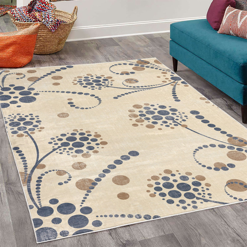 Tapis décoratif Jenavy, Rectangle 4 pi x 5 pi 7 po