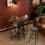 Table de bar ovale en métal et bois brun 43,3 x 43,1 x 15 po avec rangement pour bouteilles de vin-130153845