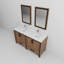Meuble-lavabo double 60 po Rustwood X P 22 po D, plateau en marbre de culture, ensemble de robinet et robinet de 22 po Miroirs