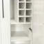Armoire de cuisine avec étagère de rangement coulissante multifonctionnelle, armoire de rangement de style campagnard avec portes en verre, organisateurs de garde-manger pour la cuisine, armoire de bar, salle à manger