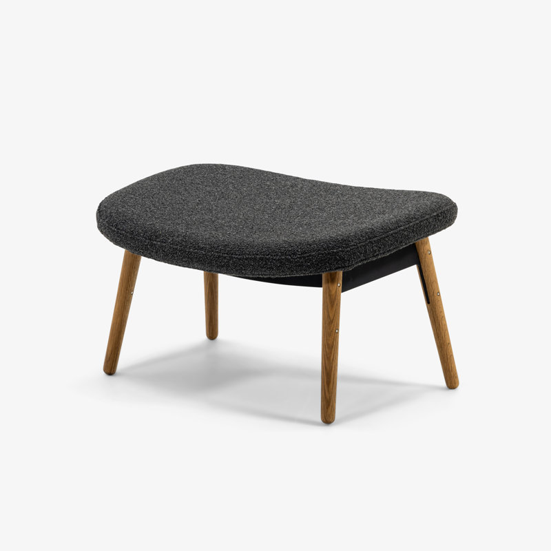 Ella Ottoman, Slate Rayon/Viscose, Oak