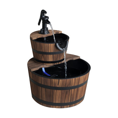 Boothbay Wood Weather Resistant Floor Fountain
