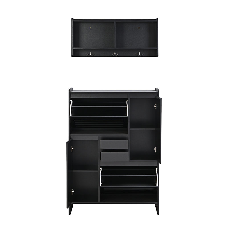 Armoire à chaussures multi-fonctionnelle, Noir, noir, noir, noir
