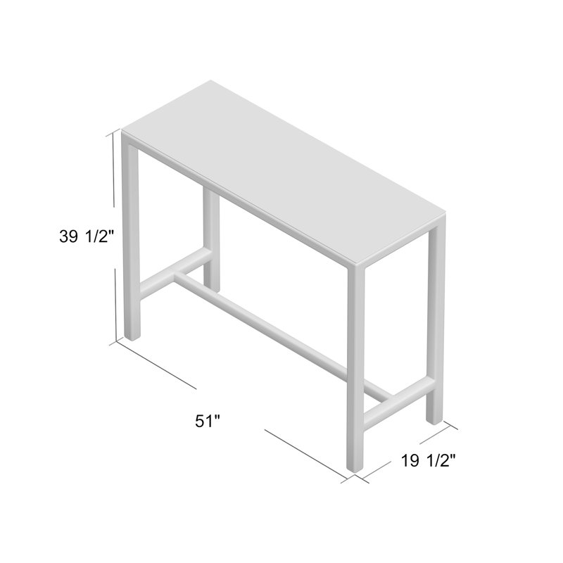 Convene Wicker Rattan Outdoor Patio Rectangle Bar Table in Espresso